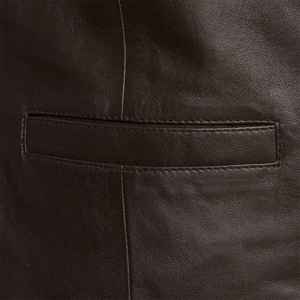 Luxe personnalisable noir en cuir véritable gilet sans manches vestes pour hommes respirant hiver vêtements d'extérieur fermeture éclair usine vente - Product Image 5