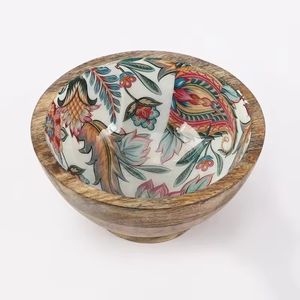 ชามเสิร์ฟทำจากไม้พร้อมชามอเนกประสงค์พิมพ์ลายเคลือบเครื่องครัว - Product Image 3