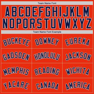 Camiseta de Béisbol Personalizada, Transpirable, Estampada en Naranja, Azul Marino y Blanco, Talla Grande, Auténtica - Product Image 5