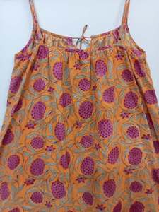 เดรสแม็กซี่แขนกุดสำหรับผู้หญิงชุดเดรสผ้าฝ้ายพิมพ์ลายสไตล์อินเดียโบฮีเมียนลำลองทำด้วยมือขนาดฟรีไซส์ - Product Image 5