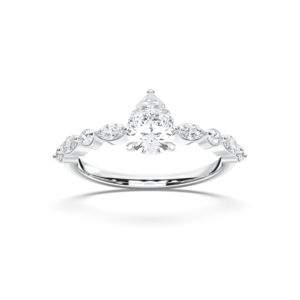 Premium Moissanite Luxe 0.50 Ct poire Moissanite 5 Bague en argent sterling OEM Vente en gros - Product Image 3