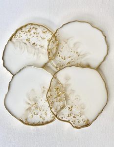 Sous-verre en résine de style bohème artisanal, écologique, de haute qualité, décoratif, pour boissons, accent d'intérieur, vente en gros - Product Image 2