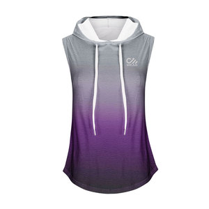 Sudaderas con capucha de gimnasio más vendidas para mujer sin mangas con diseño impreso en color verde sudaderas con capucha de gimnasio - Product Image 3