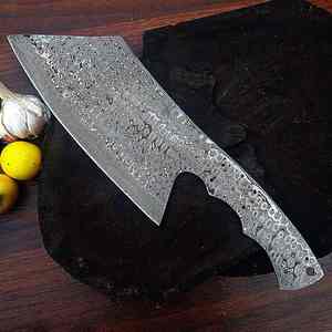 Professional Custom Handmade Damascus Cleaver Knife Carbon Steel Blank Blade Cleaver - Product Image 6
