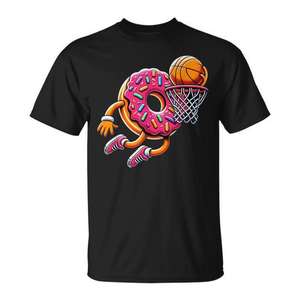 Camiseta Donut Dunking Basketball con diseño deportivo Food Champ, unisex, talla para adultos - Product Image 1