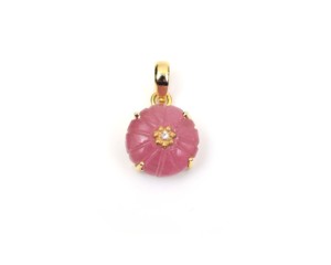 Natural Carving Gemstone With 18K <b>Gold</b> Plated Handmade Round Shape New Design Jewelry Making Necklace Pendant - Product Image 1