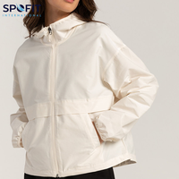 Fabricants OEM, veste coupe-vent pour femmes, imperméable, respirante, imprimée, broderie, logo personnalisé, légère, séchage rapide, nylon