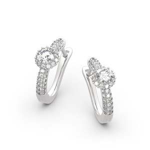 Boucles d'oreilles créoles Jeulia en argent sterling plaqué rhodium avec perles - Product Image 3