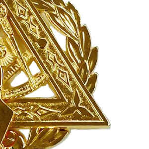 เครื่องประดับปลอกคอแบบดั้งเดิมของสมาคมฟรีเมสันสำหรับผู้เคยเป็นมาสเตอร์ พร้อมเครื่องประดับโลหะฟรีเมสัน ชุบทอง ปรับแต่งได้ - Product Image 3