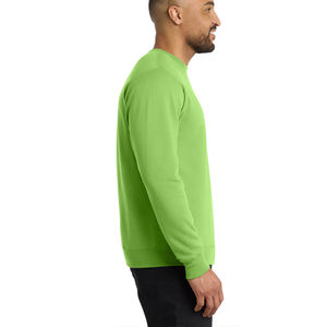 Sweat-shirt à col rond décontracté vert clair pour hommes pull en coton et polyester mélangé avec logo personnalisé pour l'hiver Streetwear Fashion - Product Image 5