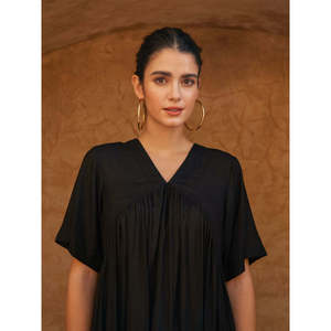 Kurta en modal uni noir nuit - Product Image 3
