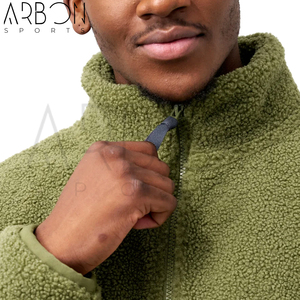 Vêtements d'extérieur d'hiver décontractés, chauds et confortables, avec fermeture éclair complète, style poche latérale, vestes en polaire Sherpa à la mode pour hommes, vente en gros - Product Image 6