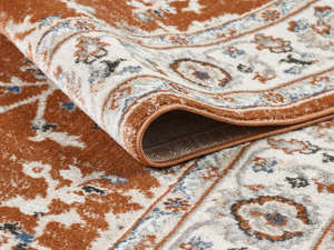 Tapis turc de luxe fait à la machine Palmira 32x35 16 LBlue Brick Red Premium pour salon, fabriqué à Gaziantep - Product Image 2