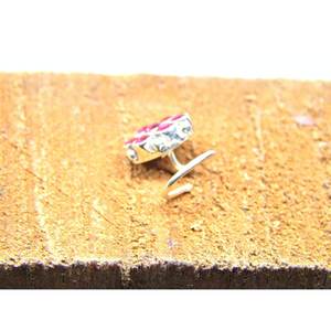 925 Sterling <b>Silver</b> <b>Nose</b> <b>Stud</b> with Natural Ruby Diamond and Gold Round <b>Nose</b> <b>Stud</b> with Flower Design Elegant <b>Nose</b> Ring - Product Image 1