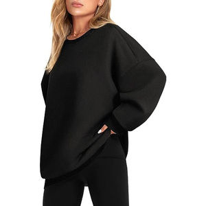Manufacturers' Custom High Quality <b>Women's</b> Embroidery Pullover Soft Cotton <b>Fleece</b> Streetwear Crewneck Sweatshirt - Product Image 2