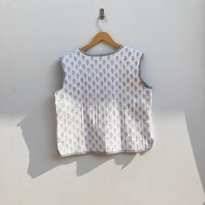 Gilet réversible en coton imprimé à la main pour femmes, veste sans manches, veste unisexe, veste pour femmes, cadeau pour elle - Product Image 6