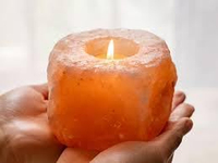 Porte-bougie en sel de l'Himalaya |   Porte-bougie en sel de roche pour la décoration de la maison, prospérité, harmonie, bien-être, guérison naturelle