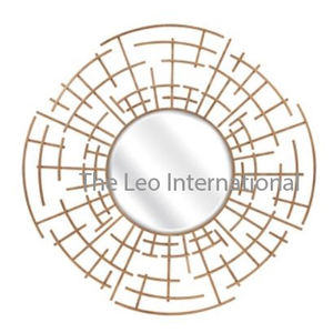 Iron Metal <b>Round</b> Shape <b>Gold</b> Finished Modern Wall <b>Mirror</b> From India Fancy Style Luxury Handmade Home Wall Decoration - Product Image 6