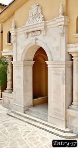 Portail d'entrée sculpté en marbre blanc impérial avec motifs islamiques, design moderne, durable et anti-corrosion - Product Image 2