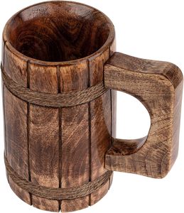 Handmade Brown Wooden Beer <b>Mug</b> Eco-Friendly Oak Wood in <b>Beautiful</b> Natural Shape Perfect Table Decoration for Christmas - Product Image 3