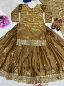 DESIGNER PARTY WEAR <b>TOP</b> AND LAHENGHA WITH FANCY DUPPATA AND EMBROIDERY WORK - Product Image 3