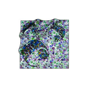 Green Cotton and Wool Blend Square Scarf - Product Image 1