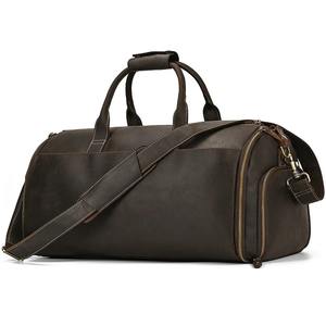 Manufacturer Custom Logo Vintage <b>Leather</b> <b>Duffles</b> <b>Leather</b> Travel <b>Bag</b> <b>Men</b> Weekend Sac De Voyage En Cuir Veritable Pour - Product Image 2