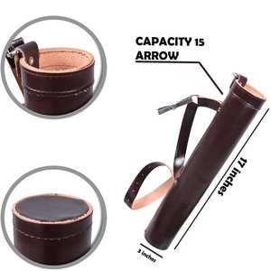 Carquois en cuir vintage avec logo personnalisé imprimé, robuste, au style intemporel, de haute qualité pour les amateurs de plein air - Product Image 2