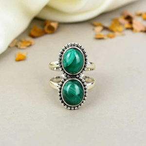 Beautiful Fantastic <b>Malachite</b> Engagement Ring 925 Sterling Silver Fine Minimalist Bohemian <b>Jewelry</b> Wedding Anniversary Gift Ring - Product Image 5