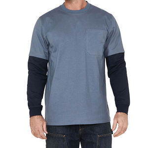 Camiseta de algodón 100% para hombre, ajuste holgado, estampado, diseño más Popular, camisa de doble capa para hombre, personalizada - Product Image 1