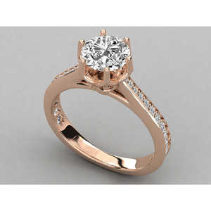 Anillo Solitario de Oro de 18K para Mujer con Diamante Cultivado en Laboratorio - Product Image 1