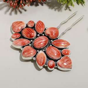 Conjunto de bisel de piedras preciosas de concha rosa en forma de flor natural al por mayor, collar con colgante de plata de ley 925, regalo para mujeres y niñas - Product Image 4