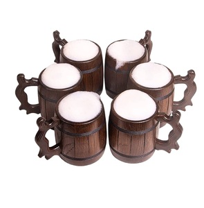 High Quality Wood <b>Beer</b> Mug Viking Wooden Retro Knight Goblet Tankard Wine for Kitchenware and Restaurants Use - Product Image 4