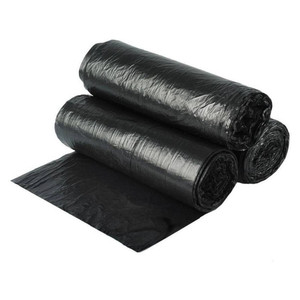 Sac poubelle en plastique à bout plat noir, sac poubelle T-shirt - Product Image 1