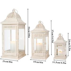 Lanterne de tombe en aluminium avec motif de feuilles Couleurs personnalisées Intérieur et extérieur Décoration de maison et de jardin Design classique éclair - Product Image 2