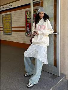 Sudaderas con capucha gráficas de gran tamaño para mujer Y2k flor bordado número estampado pulóver Sudadera con capucha Unisex moda diseño personalizado 2025 - Product Image 3