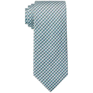 For Tommy for Hilfiger Men's Seasonal <b>Gingham</b> <b>Blue</b> Silk Tie Classic Fashion Floral Animal Jacquard Printed One Size Gift Box - Product Image 1