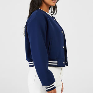 Chaqueta Varsity de Estilo Hip Hop, Cuello Redondo, Cierre de Botones, Tejido de Lana 100% Algodón, Calidad Premium OEM/ODM - Product Image 5