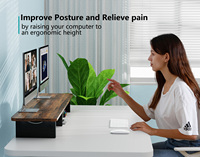Rehausseur à double support d'écran Grand rehausseur de moniteur d'ordinateur extra long en bois brun rouille