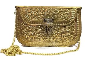 Antique Brass Clutch <b>Bag</b> for Royal Style Stylish Brass Metal Clutch for Fashionable <b>Women</b> Hand Engraved Brass Clutch Purse - Product Image 4
