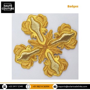Écussons brodés à la main de style antique, REGALIA MAÇONNIQUE, fils d'or, Kora & Kasab, pour vêtements de prêtre d'église, pour les acheteurs en gros - Product Image 4