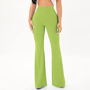 Pantalones acampanados de mujer de alta calidad recién llegados, estampado personalizado, cintura alta, diseño ajustado, ropa informal de invierno, venta al por mayor - Product Image 4