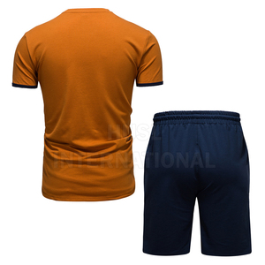 Ensembles de vêtements pour hommes en polyester/coton respirant personnalisés pour l'été, t-shirt à manches courtes et shorts, ensembles de jogging 2 pièces, style streetwear - Product Image 2