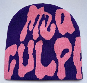 Bonnet d'hiver personnalisable de haute qualité Bonnet tricoté de couleur unie avec broderie 3D Design de points Bonnets d'extérieur chauds pour adultes - Product Image 3