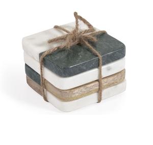 Dessous de verre en bois fabriqués à la main avec un charme rustique élégant pour une décoration de table de maison haut de gamme et une solution de protection des verres - Product Image 5