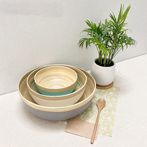Grand saladier écologique en bambou 25 cm, anti-graisse, pour aliments saucieux - Product Image 4