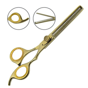 Ciseaux professionnels pour éclaircir les cheveux avec lame à bord tranchant en acier inoxydable, ciseaux à dents pour couper les cheveux, fabriqués au Pakistan - Product Image 2