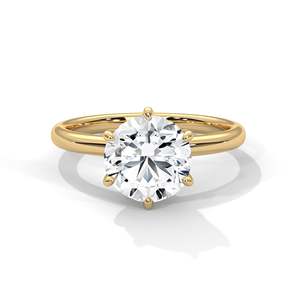 Anillo de compromiso clásico de 6 puntas con diamante de laboratorio de 1 quilate en oro de 14k, 18k, 10k o plata 925, corte ovalado, anillo de propuesta. - Product Image 2