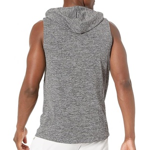 2024 Custom <b>Men's</b> <b>Sleeveless</b> <b>Hoodie</b> High Quality Breathable Pullover Sports Training Summer GSM Long XS Size Solid Plain Dyed - Product Image 3