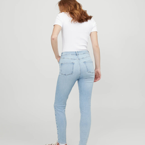 <b>Women's</b> Custom Logo Tight Hip High Rise Denim Skinny <b>Jeans</b> for <b>Women</b> <b>Elastic</b> <b>Waist</b> Breathable Stretchy Training Wear Yoga OEM - Product Image 5